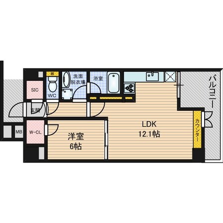 堺筋本町駅 徒歩1分 6階の物件間取画像